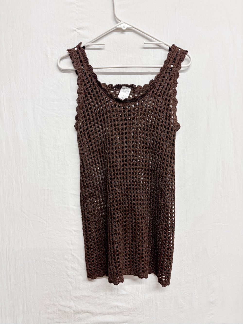 Wild Fable Brown Crochet Swim Cover-Up Tank Dress